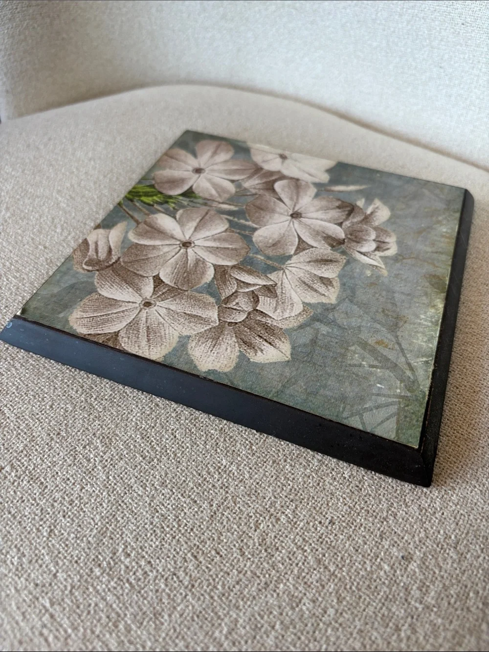 Vintage Muted Blue-Grey Framed Botanical Art Print